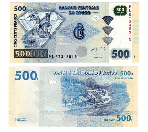 Congo Democrático - Billete 500 Francos 2020 - Unc