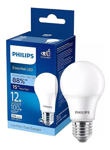 Foco Led Philips Ess Led Bulb E27 12w 6500k Paquete 5 Pz Color De La Luz Blanco Frío