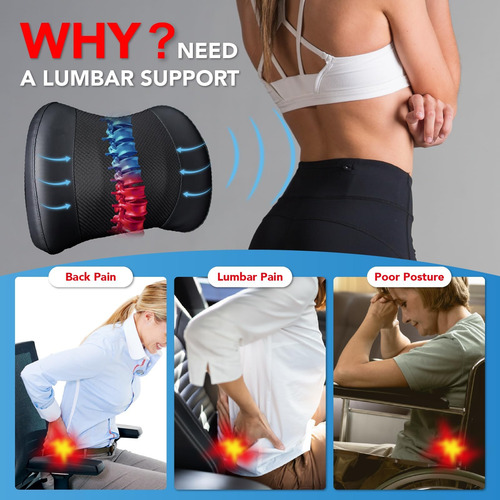 Almohada Lumbar De Espuma Viscoelástica Para Aliviar Dolor D