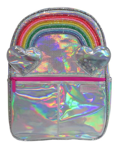 Mochila Cresko Sidney Arcoíris Brillos Holográfica Rainbow