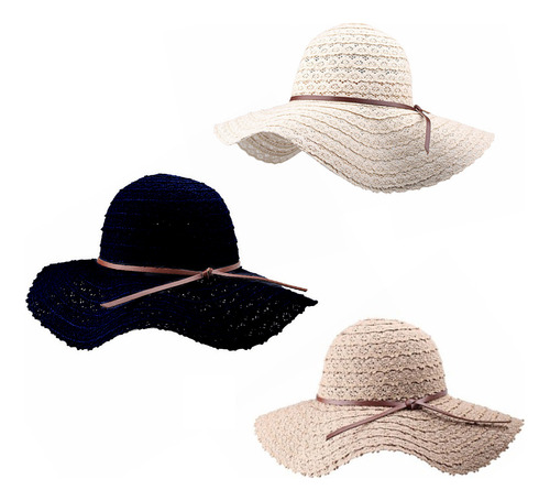 Pack De 3 Sombreros De Playa Plegables Para Mujer