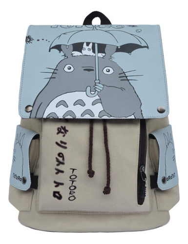 Ww Mochila Escolar Estudiante Totoro Lienzo Moda Viajar