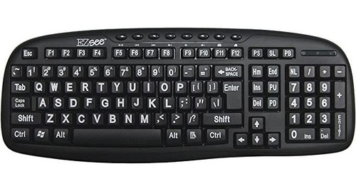 Ez Ver Gran Imprimir Keyboard-black Keys-white Impre