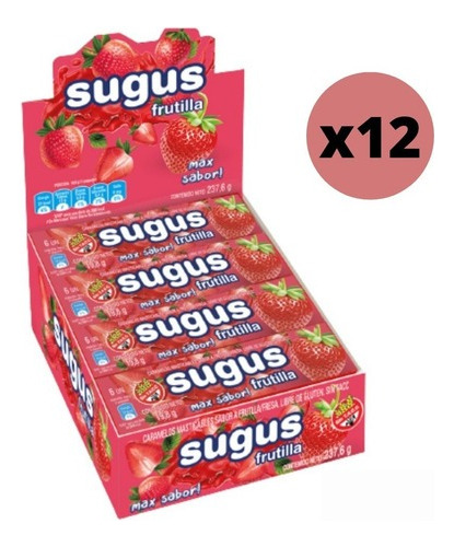 Caramelos Sugus Frutilla Pack X12 