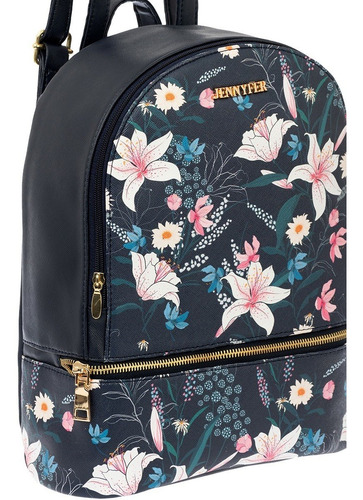 Imagen 6 de 6 de Mochila Dama Flores Mujer Bolsa Marca Jennyfer Original 9411