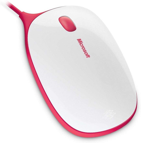 Microsoft T2j-00001 - Ratón Con Usb, Red Track, Rojo/blanco Color Rosa