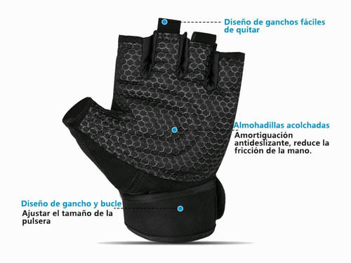 Imagen 4 de 10 de Guantes De Gimnasio Ejercicio Pesas Entrenamiento Y Trekking