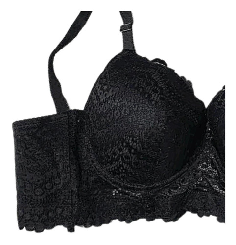 Brasier Tipo Bustier 6 Ganchos/tallas Extras, 022 (negro)