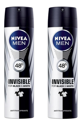 Desodorante Nivea En Spray Black&white Inv Power Men X 2