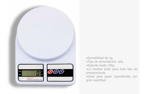 Balanza De Cocina Digital Utensilios Alimentos 1 Grs A 10k