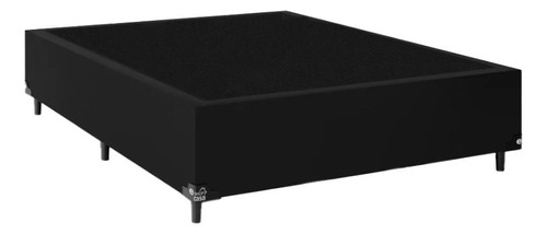 Cama Box Casal - Couro Preto