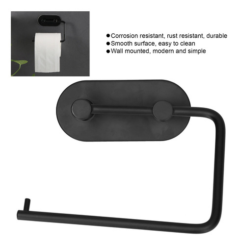 D Soporte De Pared Negro De Acero Inoxidable For Papel