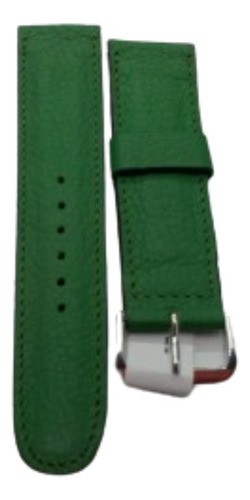 Malla Para Reloj Cuero Verde Lisa 22mm