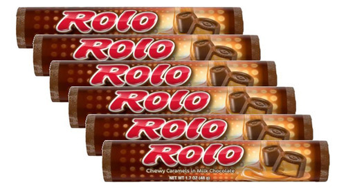 Kit 6 Chocolate Ao Leite Nestlé Rolo Sabor Caramelo 48,2g