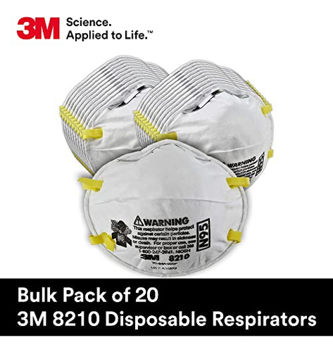 Respirador Desechable 3m 8210 N95, Paquete De 20, Estilo Cop