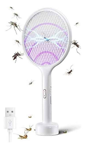 Raqueta Mata Mosquitos Moscas Zancudos Con Uv Recargable Usb