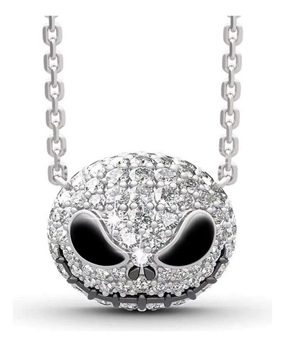 Oil Drip Diamond Skull Devil Pendientes Collar Set
