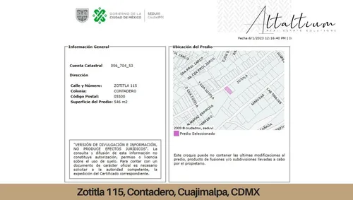 Casa En Venta Zotitla 115, Contadero, Cuajimalpa, Cdmx. Vg5-di
