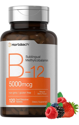 Vitamina B12 Sublingual 5000mcg 120 Tab Horbaach Bayas