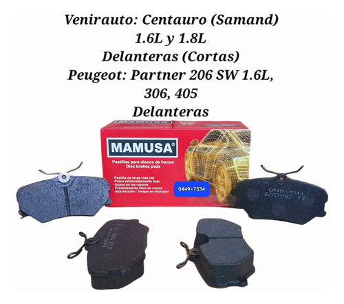 Pastillas De Frenos Mamusa 0449=7334 Para Centauro Samand