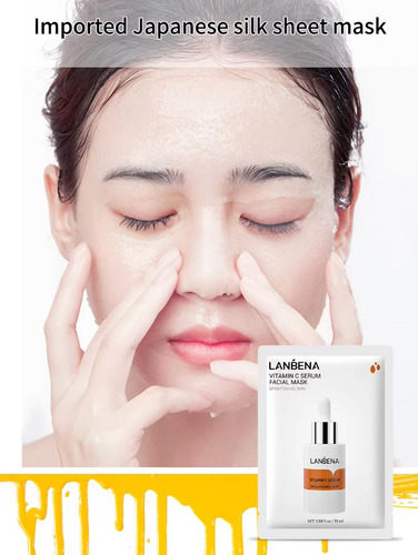 Lanbena 5 Mascarillas Facial 25ml Individual Sérum Vitam. C