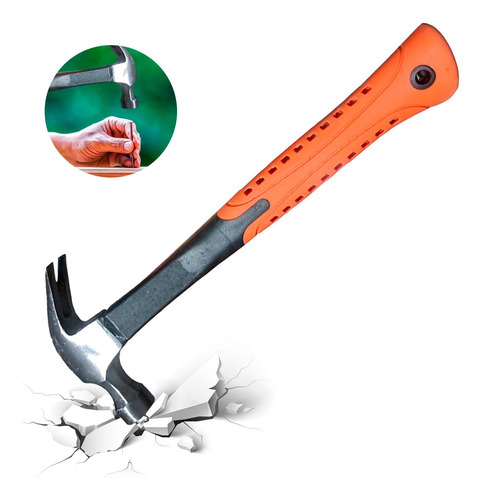 Martillo Carpintero Resistente Mango Fibra Madera 34cm