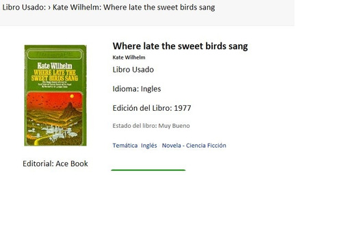 Kate Wilhelm: Where Late The Sweet Birds Sang