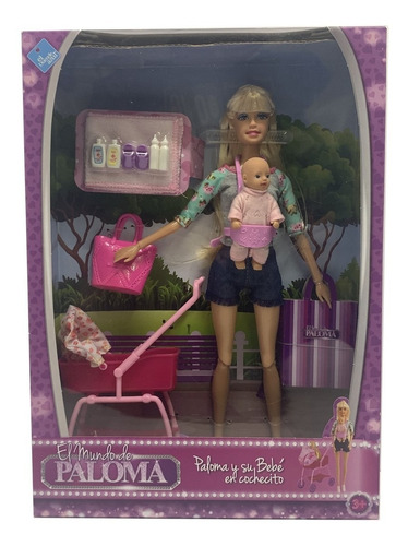 El Duende Azul Paloma Y Su Bebe En Cochesito Art 6828