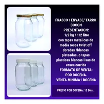 Comprar Frasco D Vidrio C\u002Ftapas Para Salsas, Dulcería Y +  Cap500gr 