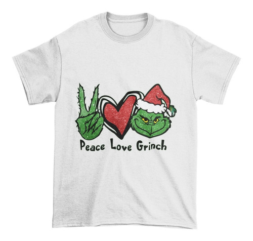 Polera Unisex Love Paz Navidad Grinch Algodon Estampado