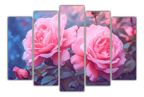 5 Artes De Pared Decorativo Flores Minimalismo 100x65cm