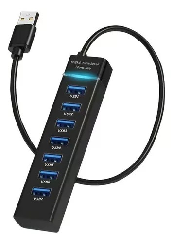 PHIXERO Hub USB 7 Puertos, Ladron USB 3.0 Alta Velocidad Multiplicador USB  Conector Multiple USB Puerto USB Multiple para PC, Compatible con Todos Los  Dispositivos con Puerto USB (Cable de 100cm) 