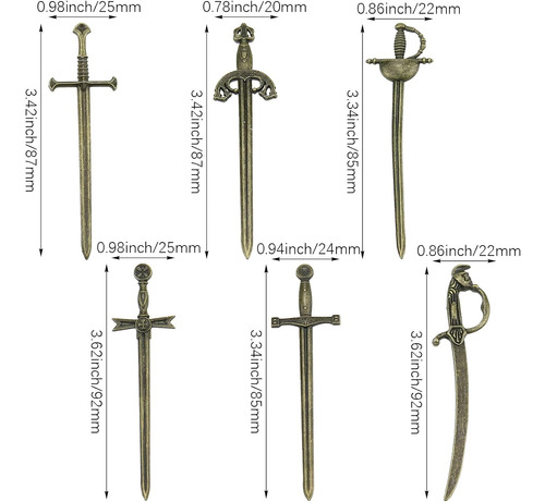 12 Marcapáginas De Espadas Antiguas, Dijes De Espada, ...