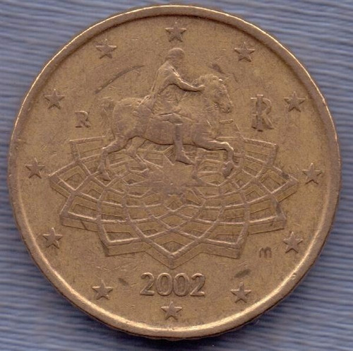 Italia 50 Cents Euro 2002 * Estatua Emperador Marco Aurelio