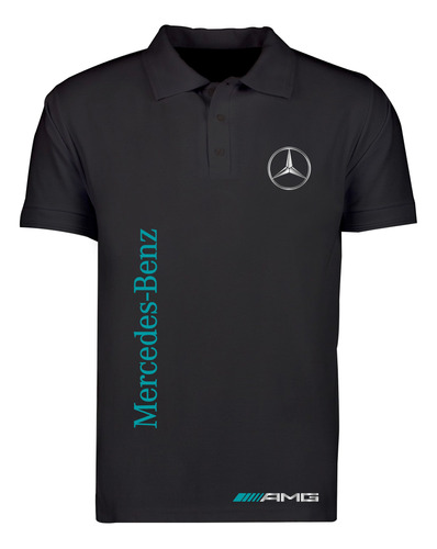 Playera Polo Mod Mercedes Hamilton44 Estampado En Reflejante