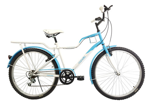 Bicicleta Vintage Parrilla Porta Anfora Urbana 6 Vel Rod 26 Color Azul