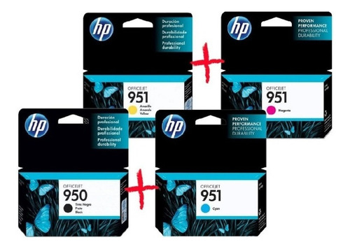 Combo Hp 950 Negro + Hp 951 Colores Cartucho Originales