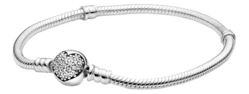 Pulsera Pandora Moments Corazón Brillante S925 Color Plata Largo 18 Cm
