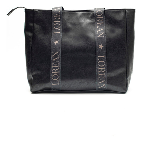 Bolso Universidad Y Trabajo Espaciosa Calidad Premium Negro Lisa Níquel Negro Con La Marca