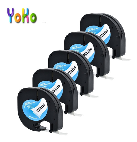 5pcs Dymo Letratag Lt 91201 Cinta De Etiquetas De Plástico 