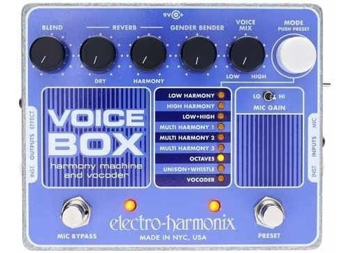 Imagen 1 de 4 de Pedal Vocoderelectro Harmonix Voice Box Harmonizer