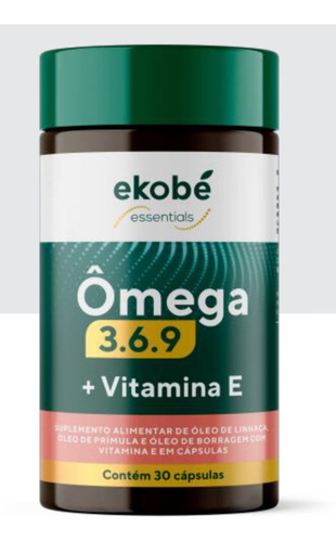 Ômega 3.6.9 + Vitamina E - 30 Cápsulas Ekobé Sabor Sem Sabor