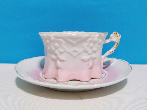 Taza Para Té De Porcelana Europea Decorada En Relieve (b)