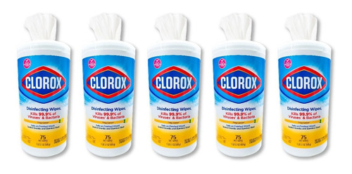 Clorox Toallas Desinfectantes 5 Botes Con 85 Toallitas C/u