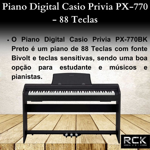 Piano Digital Casio Privia Px-770 - 88 Teclas - Nf E Gtia