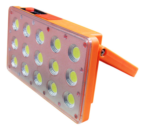 Lampara Reflector Solar Portatil Recargable 150w Powerbank Carcasa Amarilla Luz Luz Blanca Y Estrobo