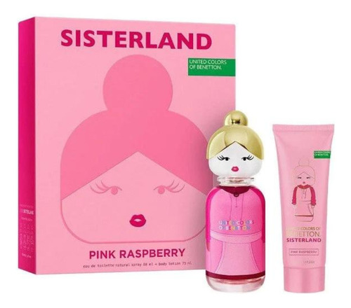 Estojo Benetton Sisterland Pink Raspberry Edt 80ml+75ml de loção