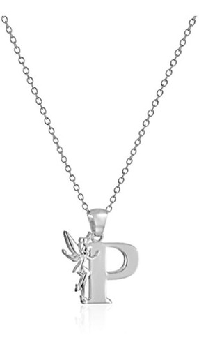 Collar Colgante Con Inicial En Plata. Disney ''tinkerbell''