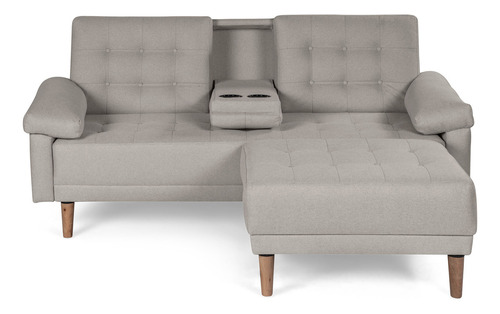 Sala Modular Praia Makora Essentials De Lino Reversible Color Gris