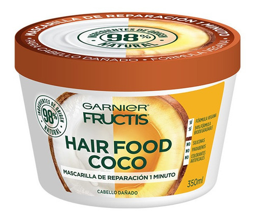 Crema Tratamiento Nutrición Hair Food Coco Fructis Garnier